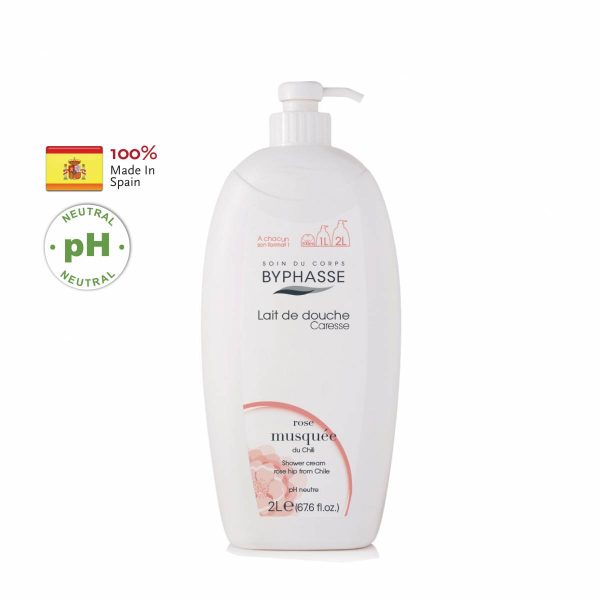 BYPHASSE Caresse Shower Cream Rosehip - Vegan 2L