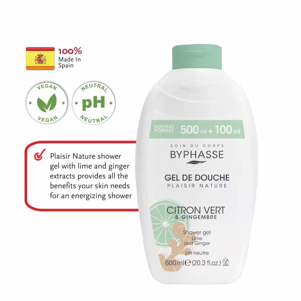 BYPHASSE Lime & Ginger Vegan Shower Gel