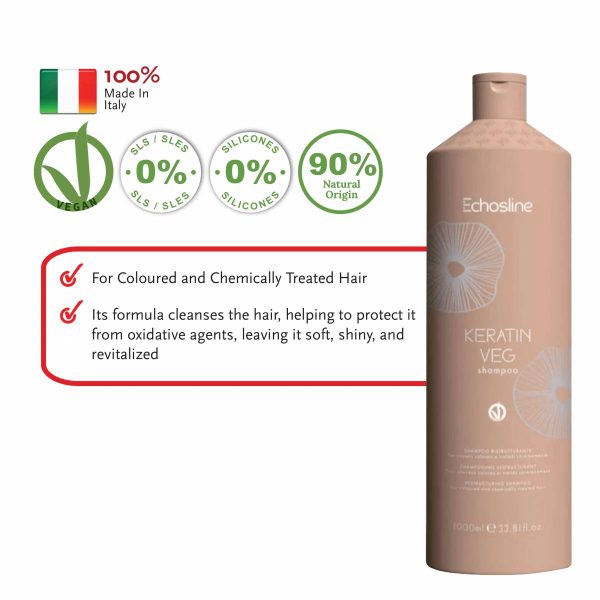 ECHOSLINE Keratin VEG Restructuring Shampoo - Veganok
