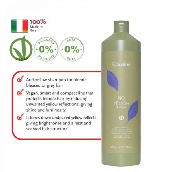 ECHOSLINE Veganok No Yellow Shampoo Silicones Free