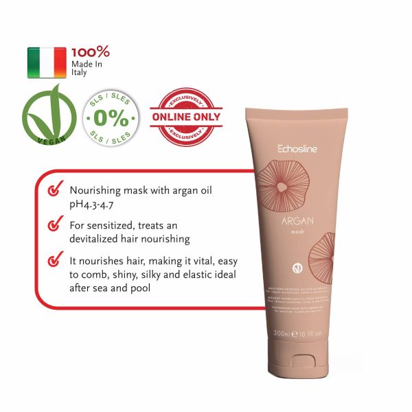 ECHOSLINE Veganok Nourishing Hair Mask With Argan Oil SLS/SLES Free