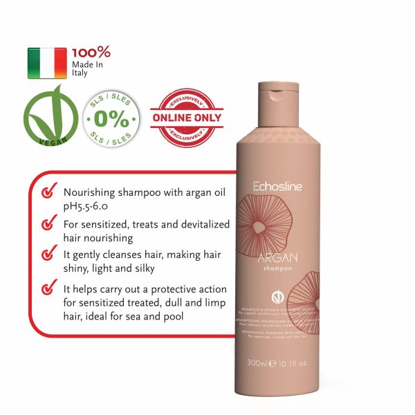 ECHOSLINE Veganok Nourishing Shampoo With Argan Oil SLS/SLES Free