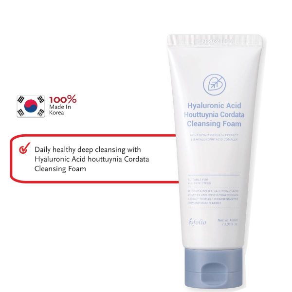 ESFOLIO Hyaluronic Acid Houttuynia Cordata Cleansing Foam
