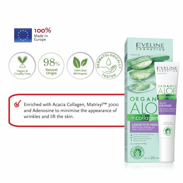 EVELINE Organic Aloe Collagen Liquid Eye Pads
