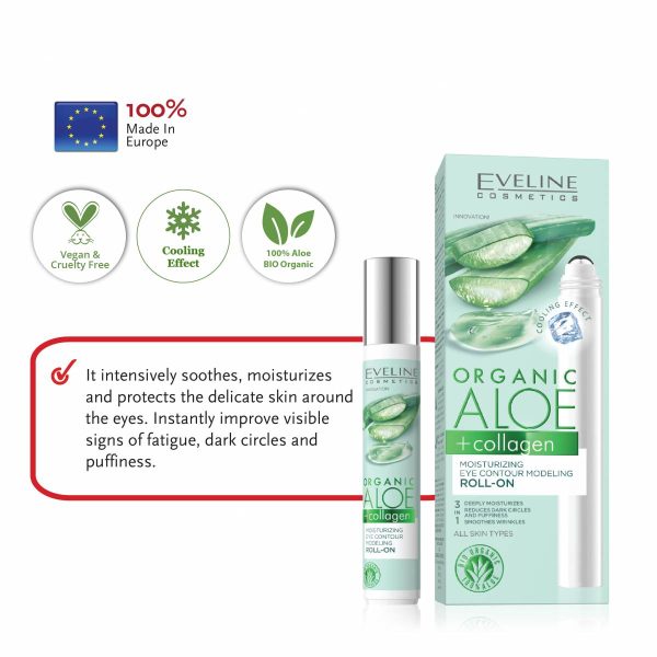 EVELINE Organic Aloe+Collagen Moisturizing Eye Contour Modeling Roll On